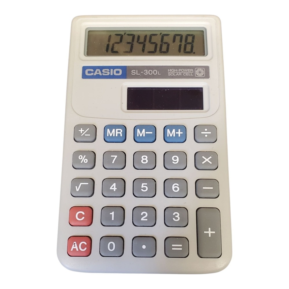 Vintage Casio SL-300L Solar Powered Pocket Calculator High Power Made In Japan